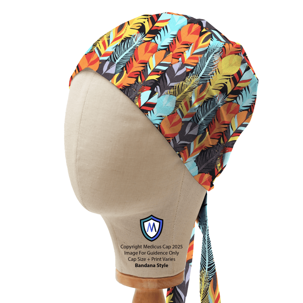 Birds Colourful Feathers Scrub Cap