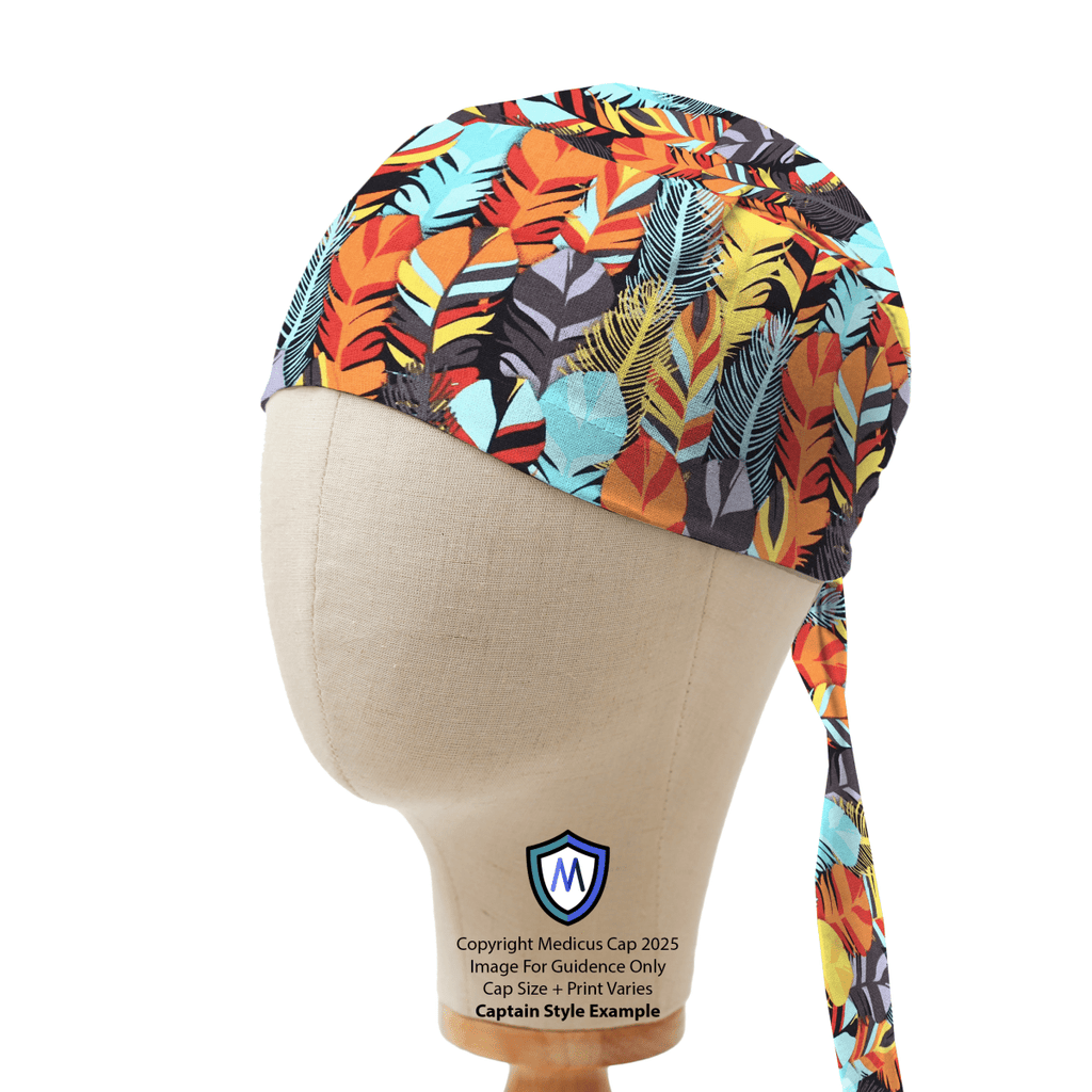 Birds Colourful Feathers Scrub Cap
