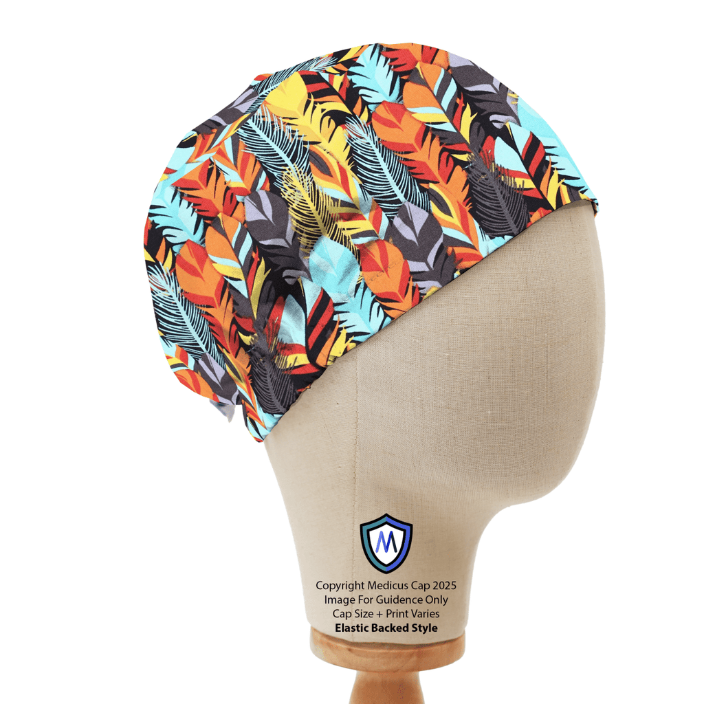 Birds Colourful Feathers Scrub Cap
