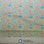 Birds Floral Blue And Pink scrub cap pattern shown flat