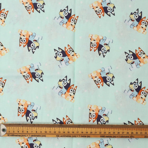 Bluey Bingo Back to Back scrub cap, back view showing tie-back closure