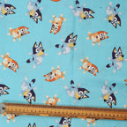 Bluey Bingo Dance and Skipping scrub cap pattern detail on mannequin