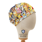 Bluey Crowded Family + Friends Kawaii Style scrub cap in Elastic Backed no-tie style