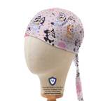 Bluey + Friends Confetti Party scrub cap in Captain fitted style