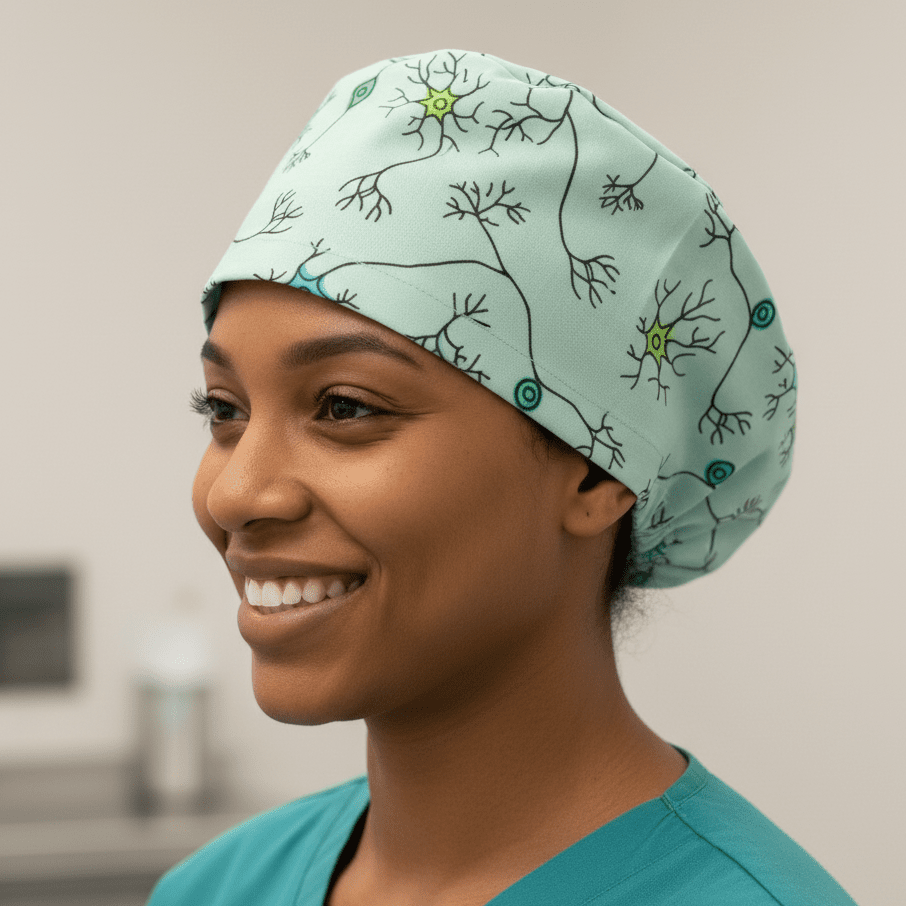 Brain Neuron Network Scrub Cap scrub cap flat lay view