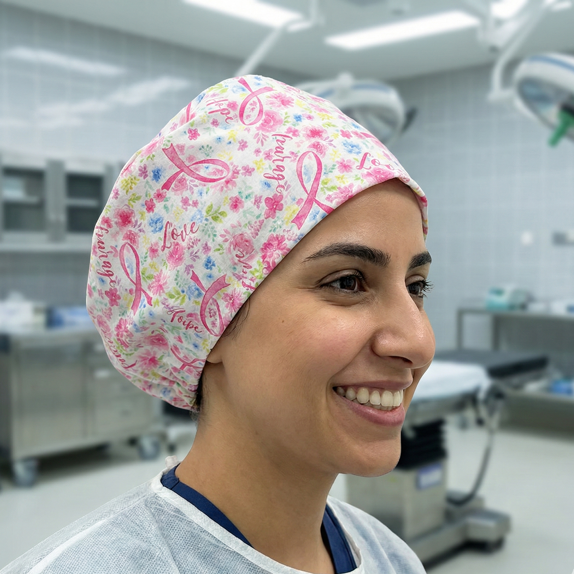 Gorro quirúrgico n.° 1 para concienciar sobre el cáncer de mama