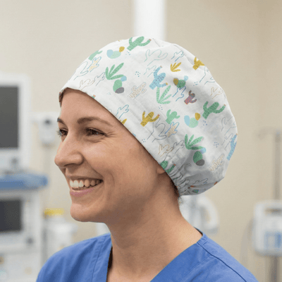 Cactus Abstract Desert scrub cap shown on model