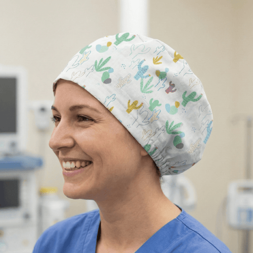 Cactus Abstract Desert scrub cap shown on model