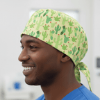Cactus on Yellow scrub cap shown on model
