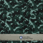 Military Camouflage Bottle Green fabric pattern detail close-up