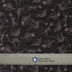 Dinosaur Bones Cartoon Dark fabric pattern detail close-up