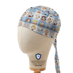 Charlie Brown + Friends In Grid scrub cap in Captain fitted style