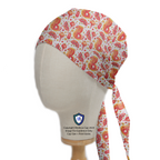 Chinese New Year Dragon scrub cap in Bandana tie-back style