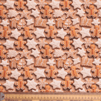 Christmas Gingerbread Men Cakes Stars fabric pattern detail close-up