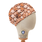Christmas Gingerbread Men Cakes Stars scrub cap shown from side angle