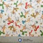 Christmas Reindeer With Colourful Scarf scrub cap pattern shown flat