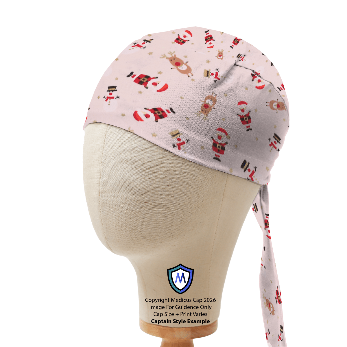 Gorro quirúrgico con diseño de bosque y árboles de Navidad