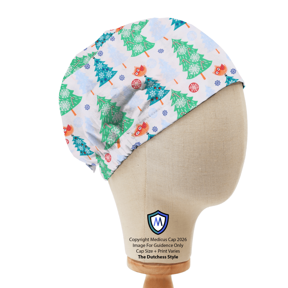 Gorro quirúrgico con forma de árbol de Navidad