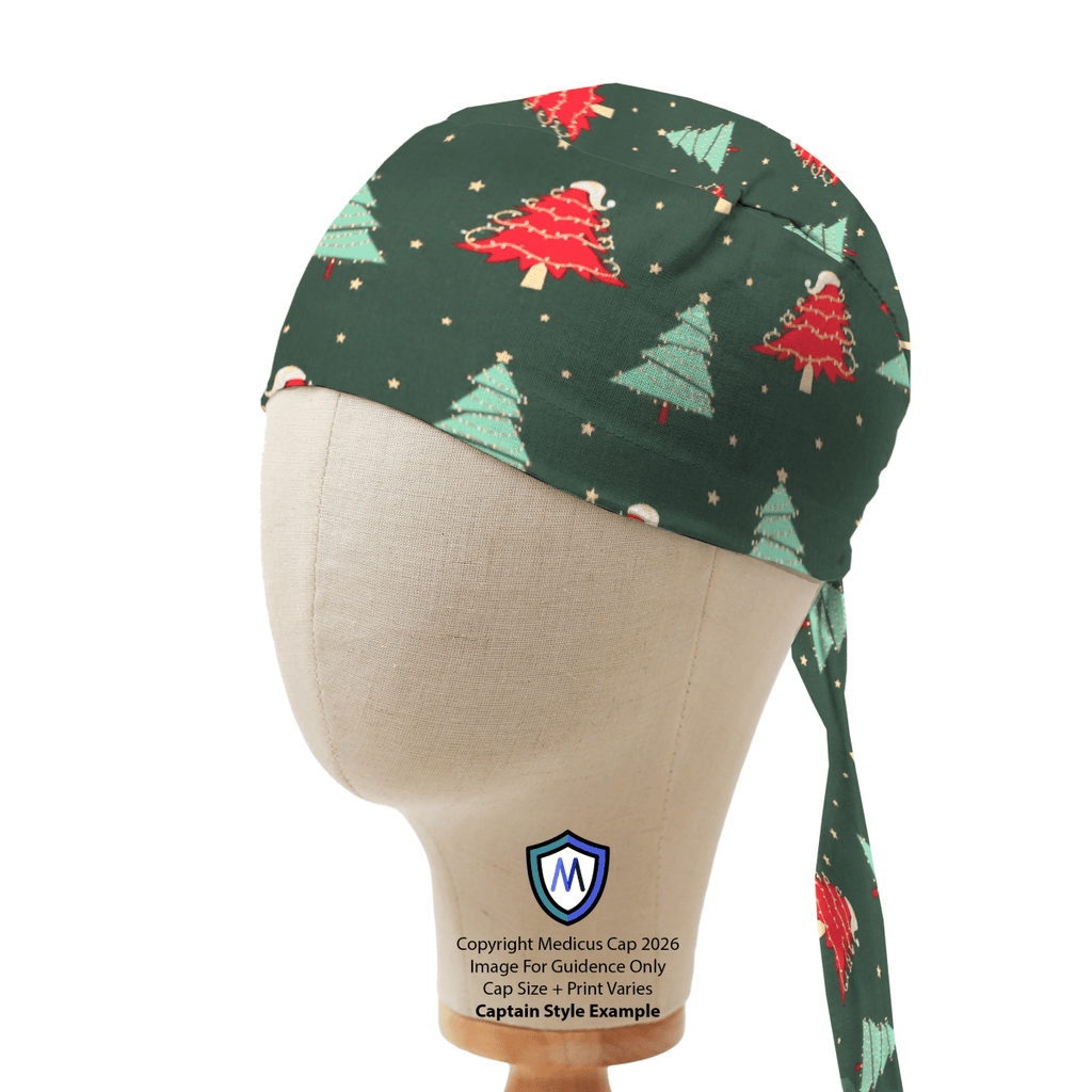 Christmas Trees With Tinsel Scrub Cap