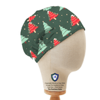 Christmas Trees With Tinsel scrub cap in Duchess elastic-back style