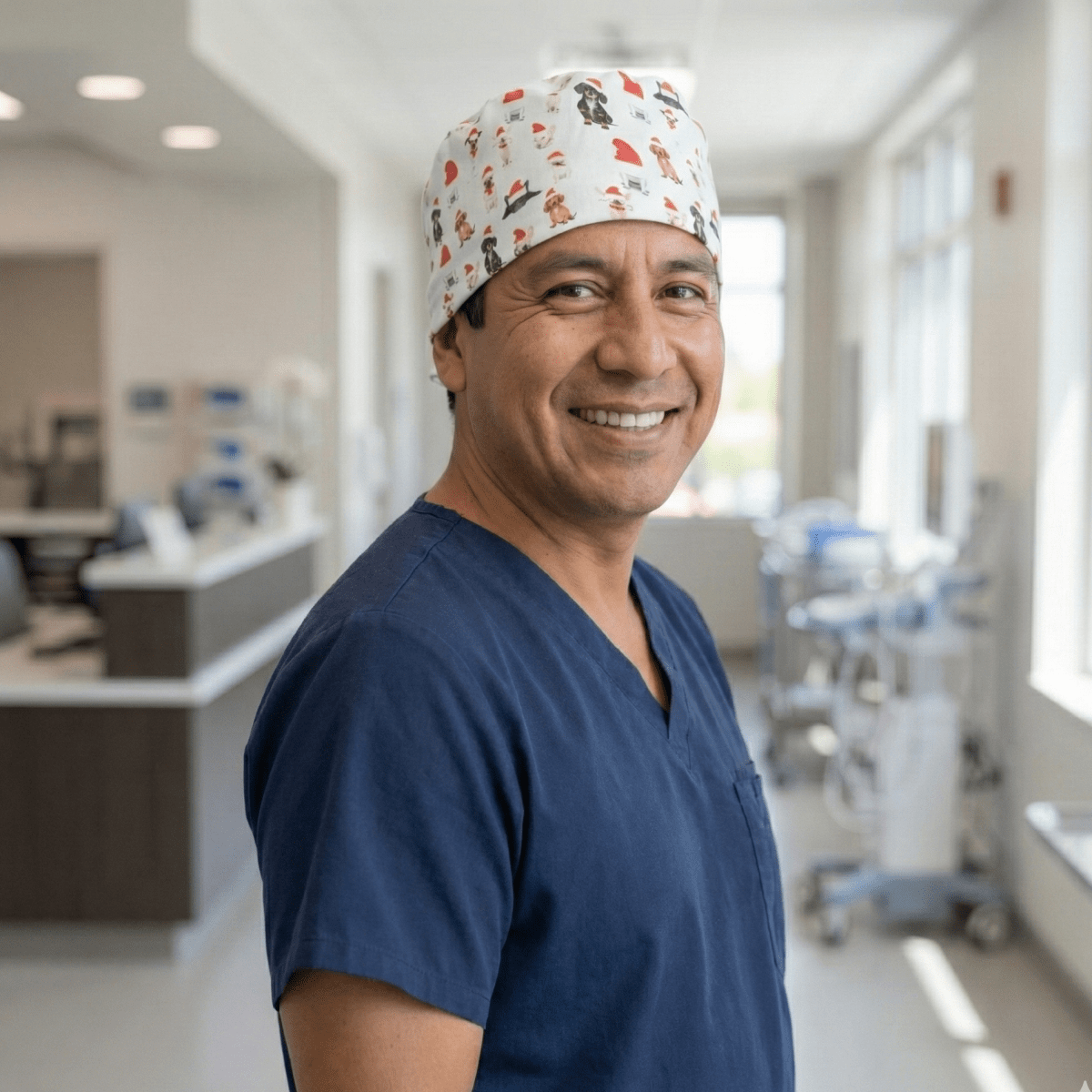 Christmas Dog Santa Hats Scrub Cap