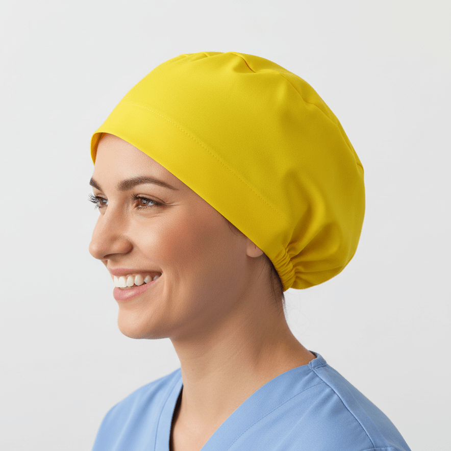 Gorro quirúrgico clásico liso de color amarillo maíz | Sombrero de teatro