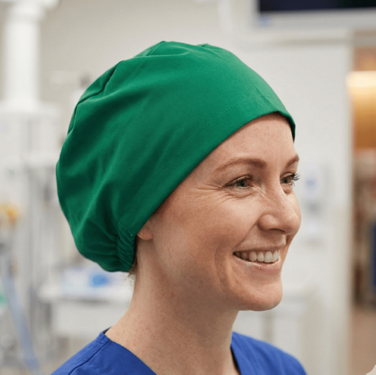 Classic Plain Fir Green Scrub Cap | Theatre Hat