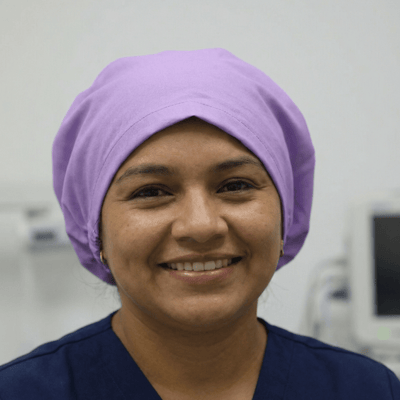 Classic Plain Lavender Purple Scrub Cap | Theatre Hat scrub cap shown on model