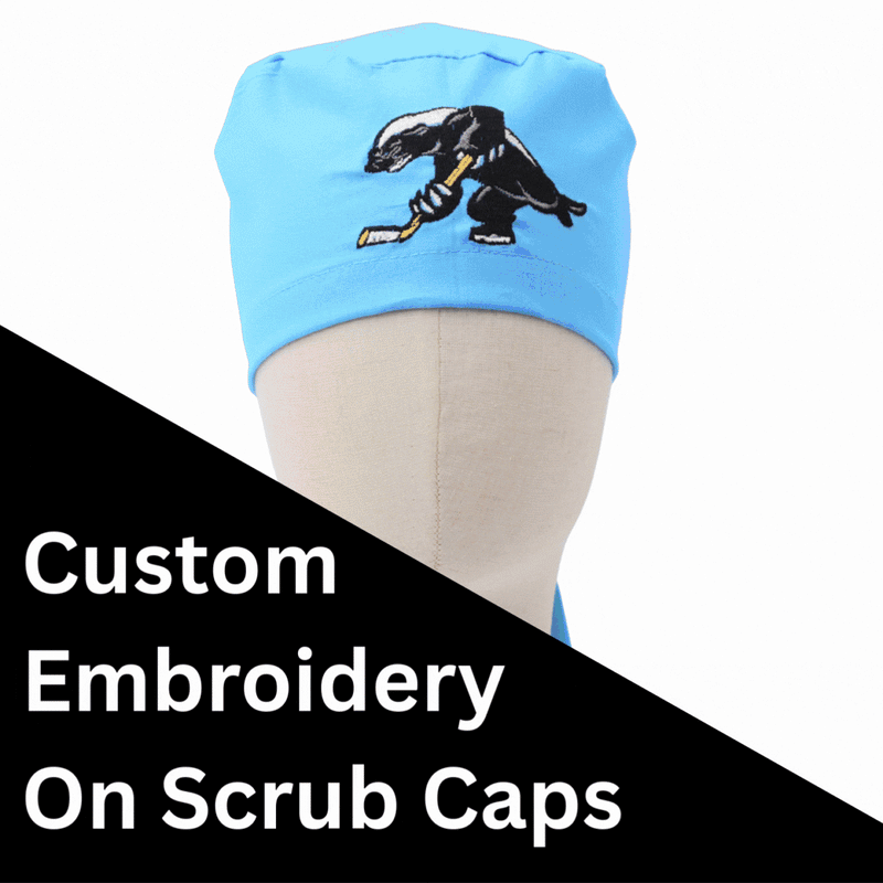 Custom Scrub Caps With Personalised Embroidery