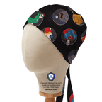 DC Universe Character Circles Black scrub cap in Bandana tie-back style