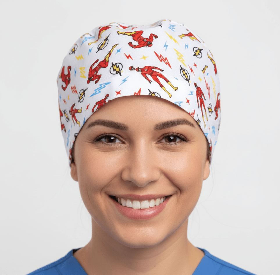 DC Superheroes Flash Cartoon Style Scrub Cap