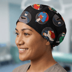 DC Universe Character Circles Black scrub cap shown on model