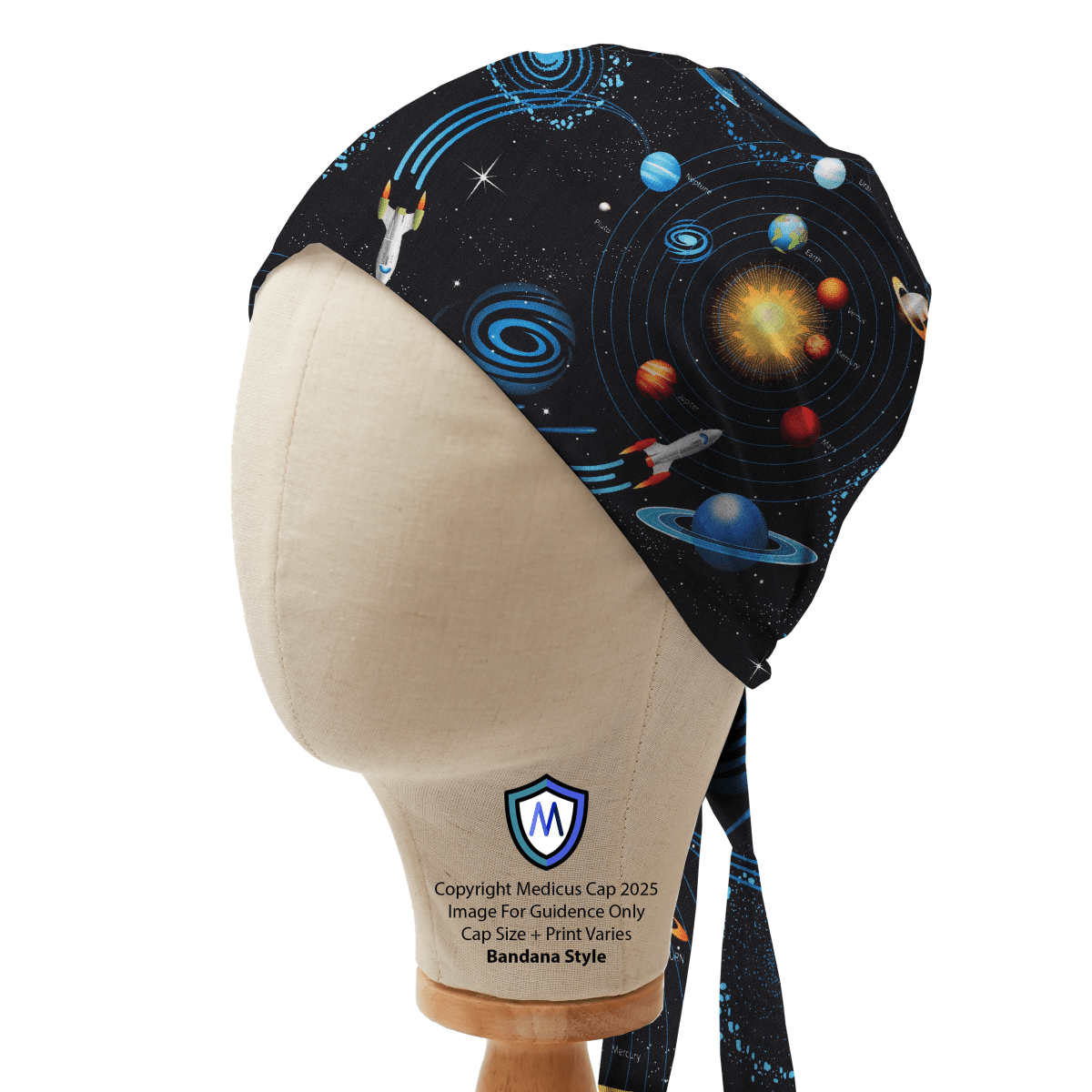 Spaceships Planets Rockets Scrub Cap