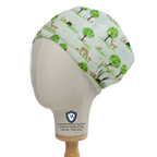 Deers In Park Trees scrub cap in Elastic Backed no-tie style