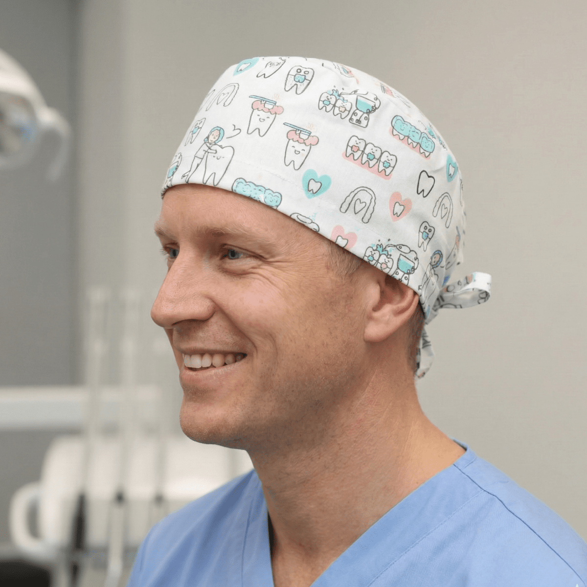 Dental Hygienist Teeth Cleaning White Scrub Cap