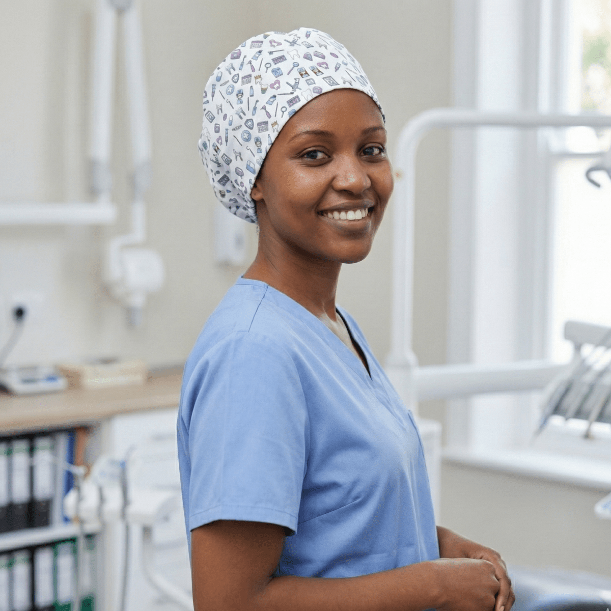 Dental Kawaii Scrub Cap scrub cap detail view 2