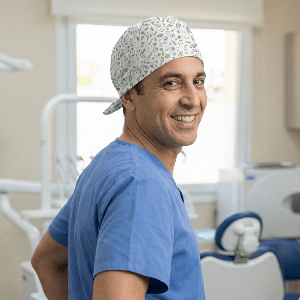 Gorro de limpieza dental con diseño de dentista