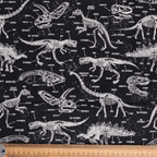 Dinosaur Skeleton Dig fabric pattern detail close-up