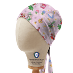 Disney Alice in wonderland Rose Garden scrub cap in Bandana tie-back style