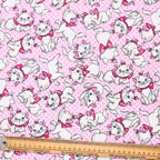 Disney Aristocats Marie Cat on Pink scrub cap fabric pattern close-up