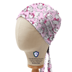 Disney Aristocats Marie Cat on Pink scrub cap in Bandana tie-back style