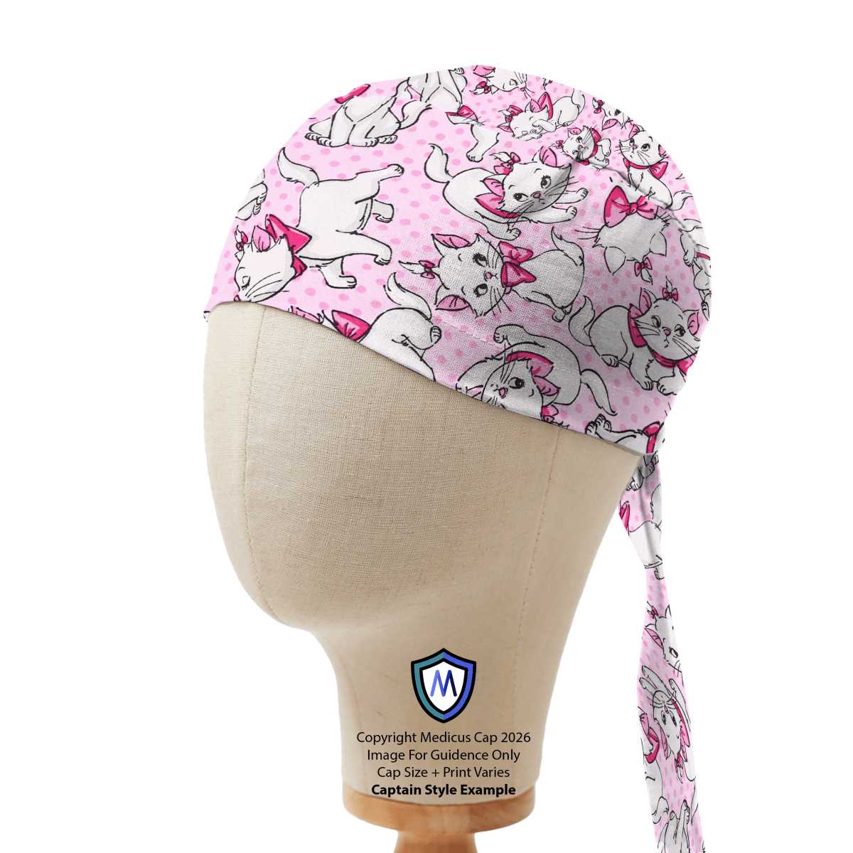 Gorro quirúrgico con diseño de gato de Disney Marie