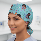 Disney Encanto In Flowers scrub cap in Bandana tie-back style