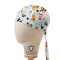 Light blue Medicus scrub cap featuring Disney-themed summer treats like ice creams and ice lollies with Mickey and Minnie-inspired designs.
