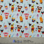 Disney Mickey Mouse Summer Ice Lolly fabric pattern detail close-up