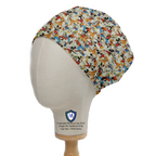 Disney Mickey Pluto Goofy Retro Gang On Beige scrub cap in Elastic Backed no-tie style