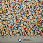 Disney Mickey Pluto Goofy Retro Gang On Beige scrub cap shown from side angle