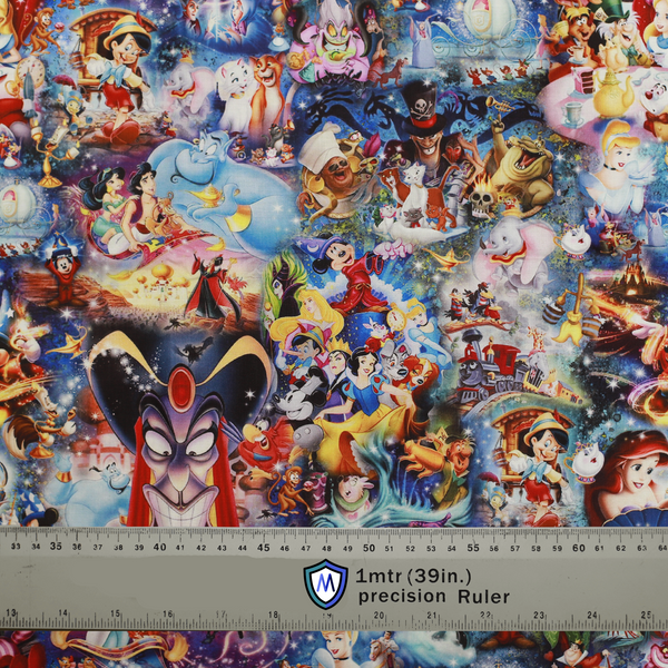 Medicus Scrub Cap: "Disney Overload Theatre Cap" featuring a vibrant collage of classic Disney characters in a colorful, magical design.