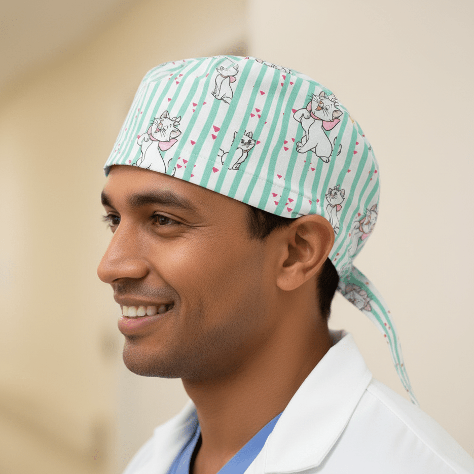 Disney Marie Cat Striped Scrub Cap