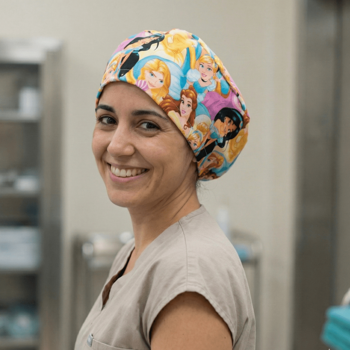 Disney Princesses Crowd Scrub Cap scrub cap detail view 2